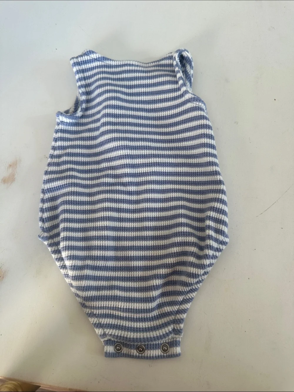 Carter's Blue and White Striped Knit One-Piece